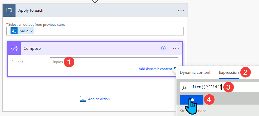 Extracting id to the compose function